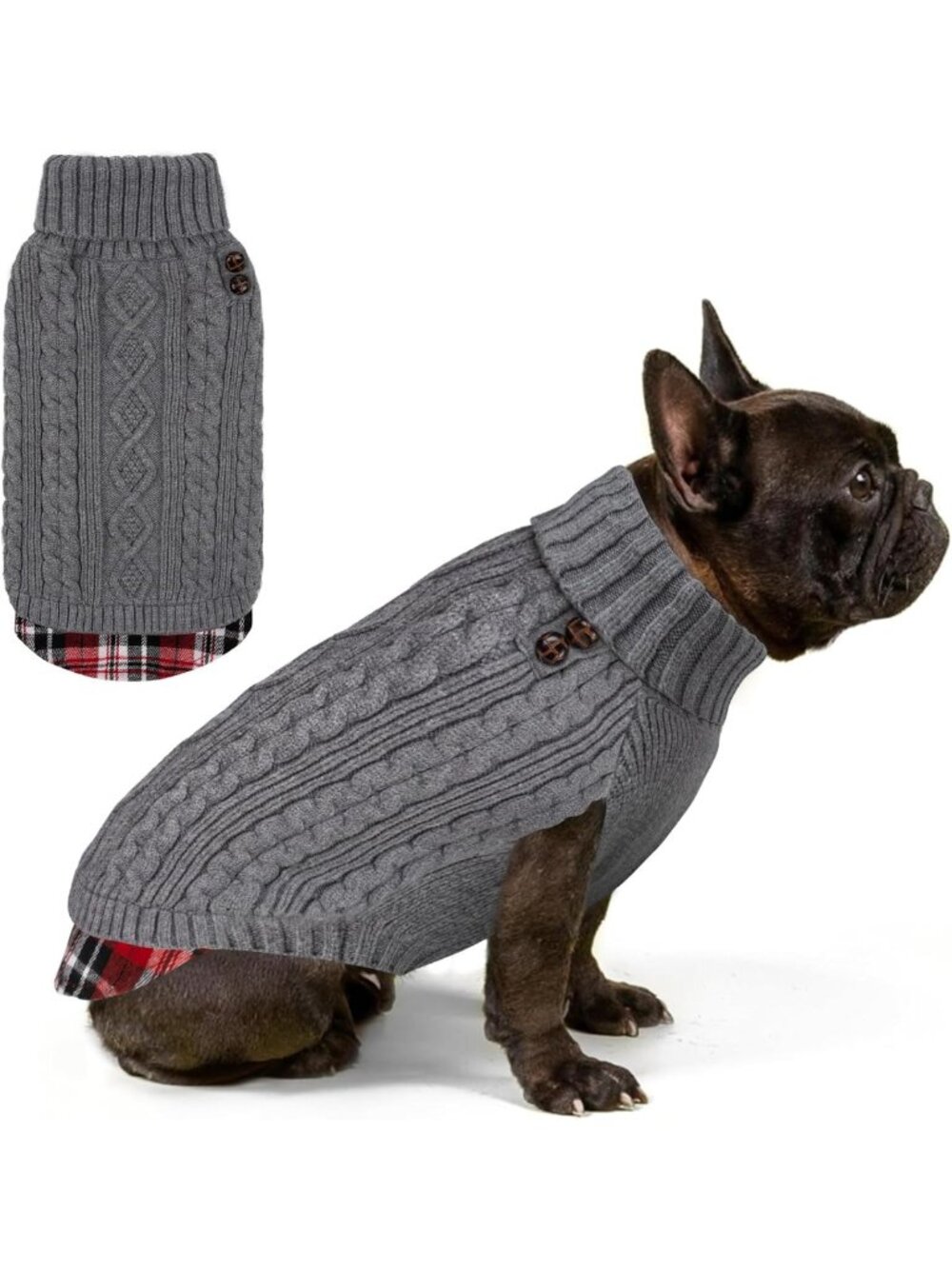 Cozy Turtleneck Dog Sweater for Small Breeds - Thick Knit Pullover for Winter